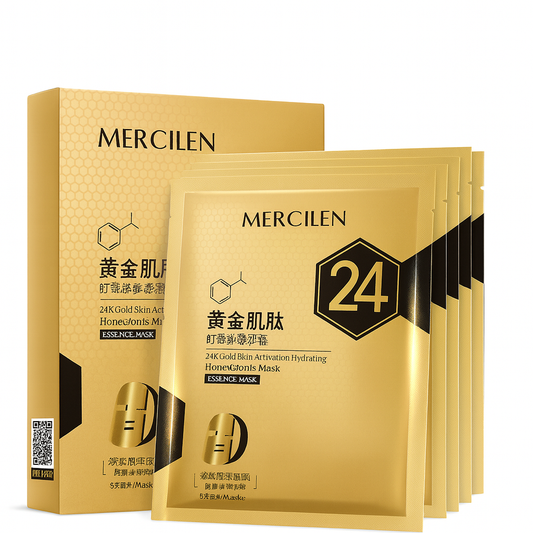 Mercilen – Mască tip fașă cu aur, carnosină și miere, 1BUC/28 ml