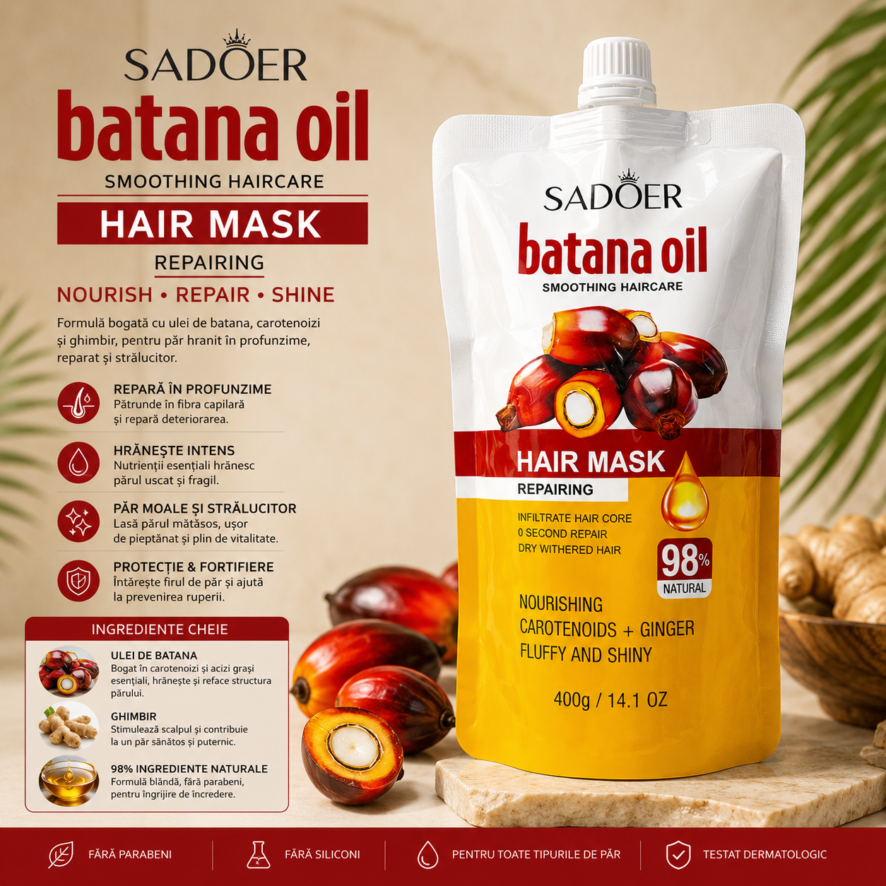 SADOER BATANA HAIR MASK - MASCA DE PAR BATANA