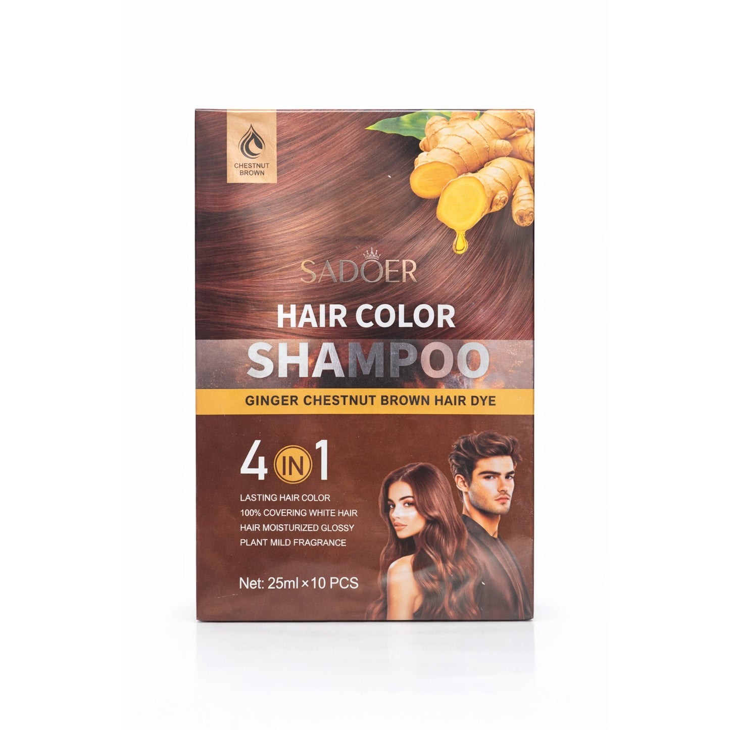 Șampon colorant SADOER Hair Color Shampoo Ginger Chestnut Brown