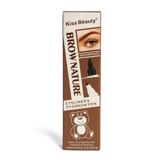 Kiss Beauty Brow Nature Eyeliner Eyebrow Pen. Creion multifuncțional pentru conturarea sprâncenelor și a ochilor