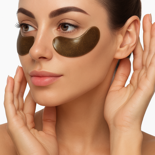 Masca pentru ochi Gold Black Pearl hydrogel, cu efect de anticearcan, lifting si antirid, Dr. Rashel