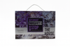 VV LOVE cosmetic shopping bag with purple crystal design, featuring 'Saturday Night Non Stop Party in the House' text