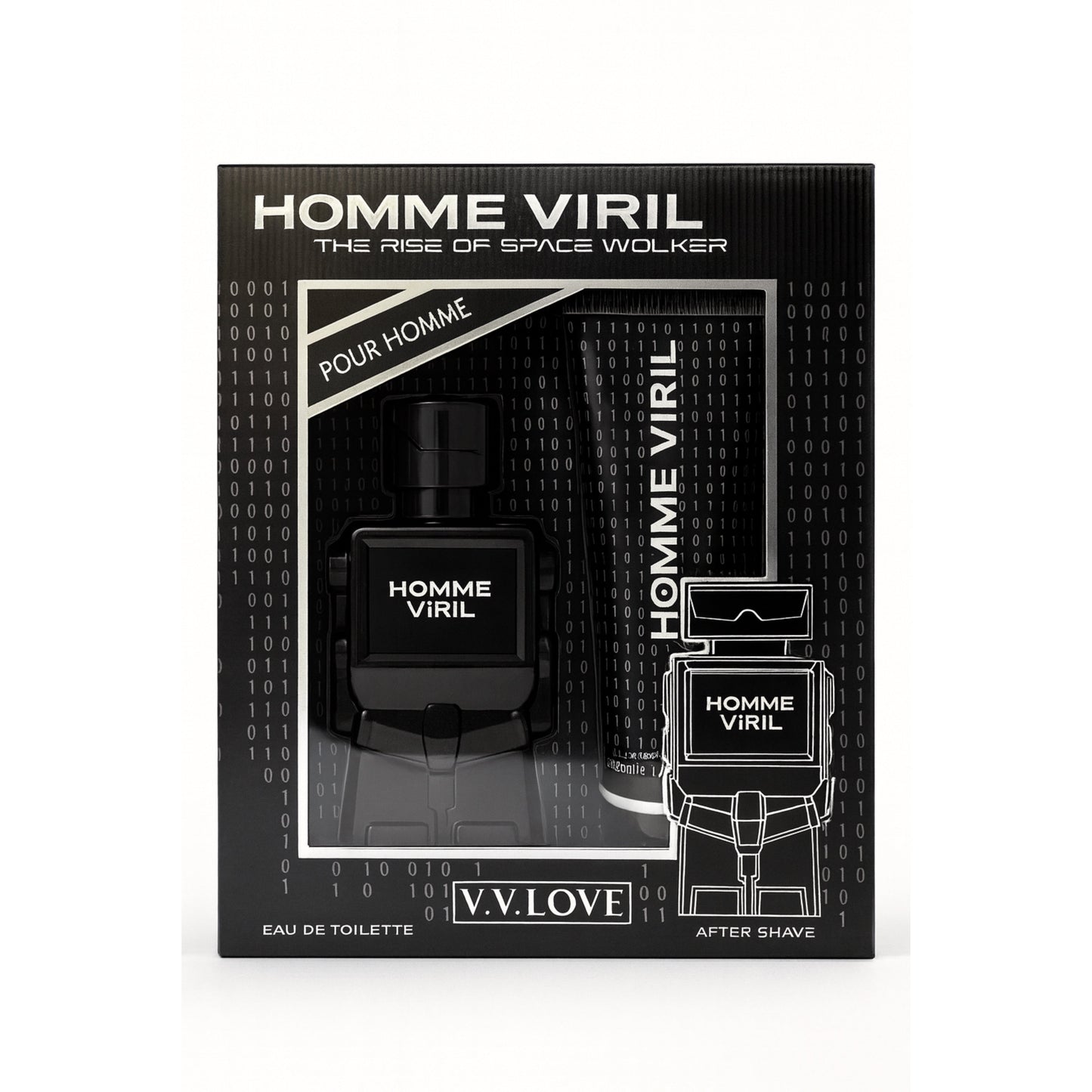 Homme Viril V.V. Love men's fragrance and aftershave gift set in black packaging