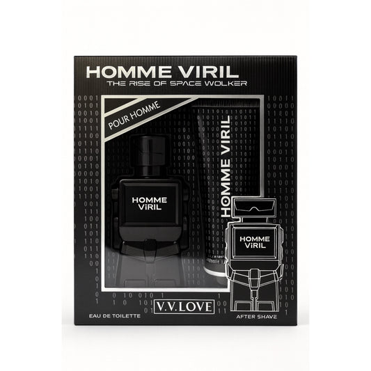 Homme Viril V.V. Love men's fragrance and aftershave gift set in black packaging